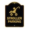 Signmission Reserved Stroller Parking W/ Graphic, Black & Gold Aluminum Sign, 18" x 24", BG-1824-22985 A-DES-BG-1824-22985 - alternate 1